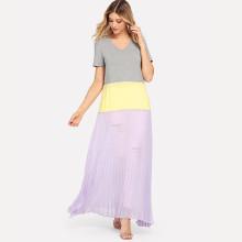 Shein Cut And Sew Mixed Media Dress