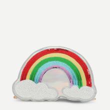 Shein Sequin Overaly Rainbow Shaped Chain Bag