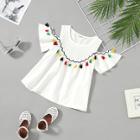 Shein Girls Cold Shoulder Tassel Embellished Top