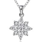 Shein Crystal Flower Pendant Necklace