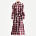 Shein Tartan Plaid Self Tie Shirt Dress