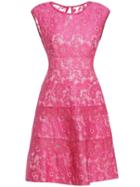 Shein Hot Pink Crew Neck Lace A-line Dress