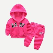 Shein Toddler Girls Letter Print Hooded Top With Pants