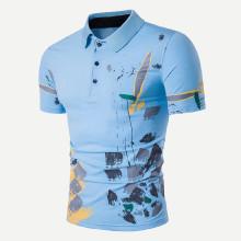 Shein Men Abstract Print Polo Shirt