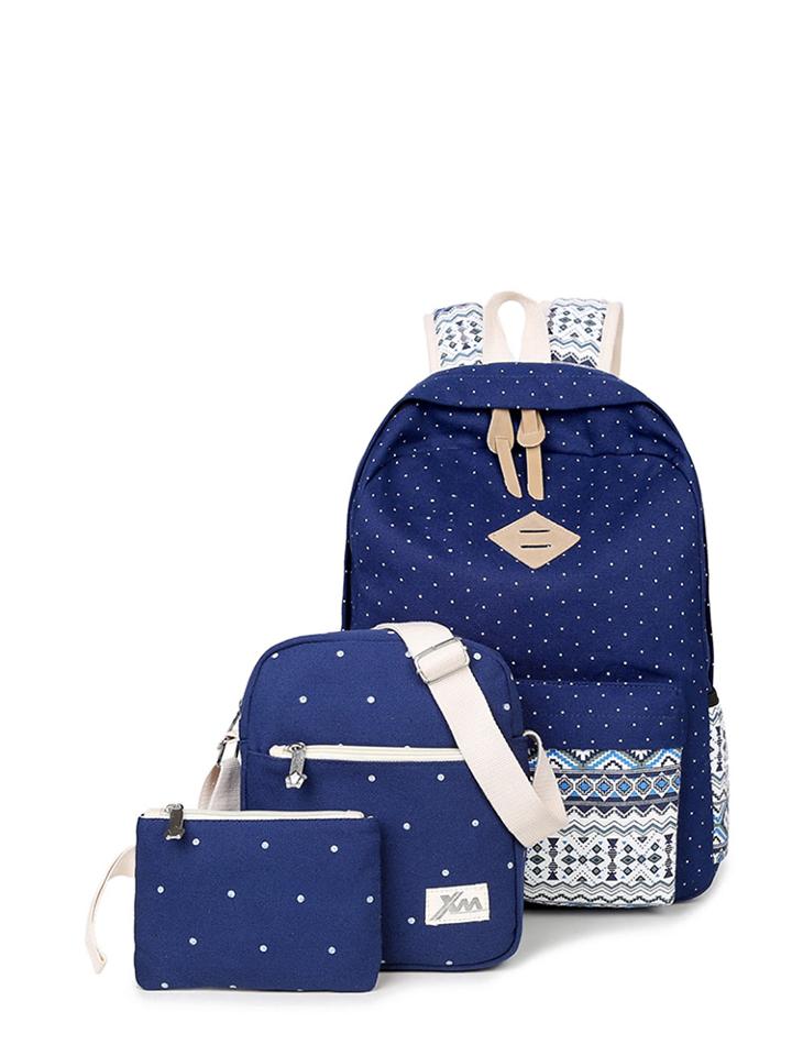 Shein Graphic Print Canvas Combination Bag 3pcs