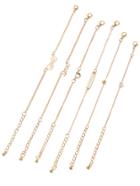 Shein Gold Plated Multi Shape Pendant Bracelet Set