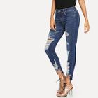 Shein Ripped High Low Jeans