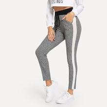 Shein Contrast Side Seam Plaid Leggings