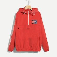 Shein Men Letter Print Half Placket Anorak Jacket