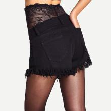 Shein Lace Trim Mesh Pantyhose Stockings
