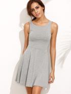 Shein Grey V Cut Back A-line Dress