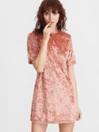 Shein Pink Short Sleeve Velvet Dress