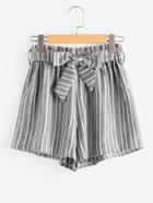 Shein Striped Self Tie Front Shorts