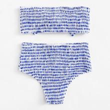 Shein Striped Shirred Knot Bikini Set
