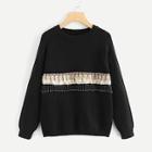 Shein Beaded And Embroidery Front Sweater