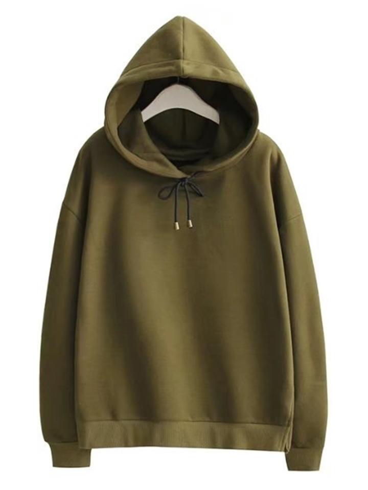 Shein Side Slit Drop Shoulder Hooded Sweatshirt
