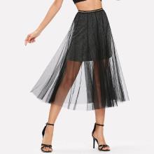 Shein Mesh Layered Sparkle Skirt
