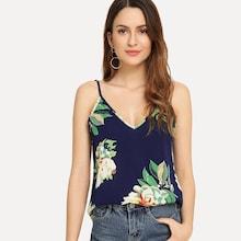 Shein Double V-neck Floral Cami Top