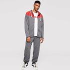 Shein Men Cut And Sew Panel Zip Up Hoodie With Pants