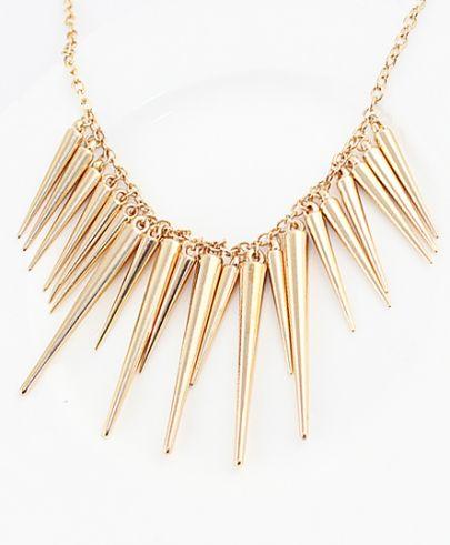 Shein Exaggerate Gold Plated Spike Necklace