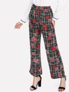 Shein Mixed Print Straight Leg Pants