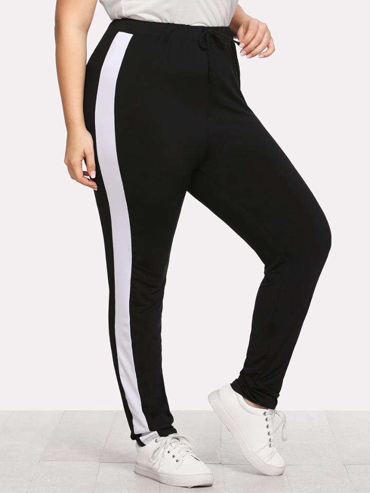 Shein Contrast Panel Side Pants
