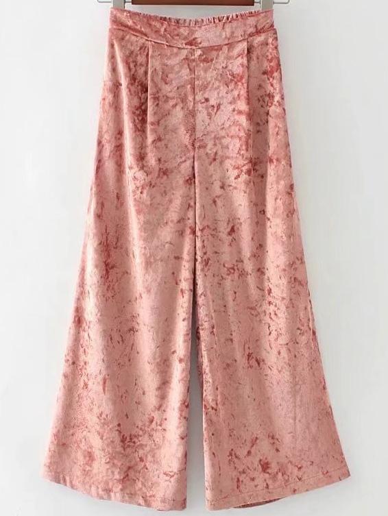 Shein Crushed Velvet Wide Leg Pants