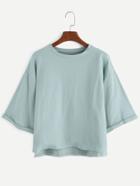 Shein Drop Shoulder High Low Cuffed T-shirt