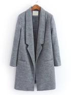 Shein Notch Lapel Wool Blend Coat