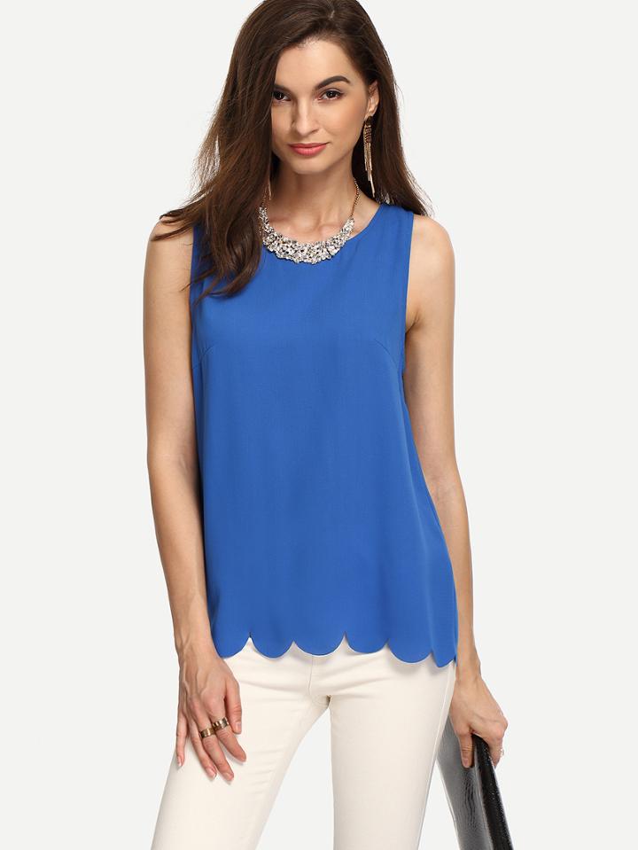 Shein Blue Wave Basic Tank Top