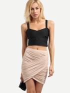 Shein Pink Pleated Badycon Short Skirt