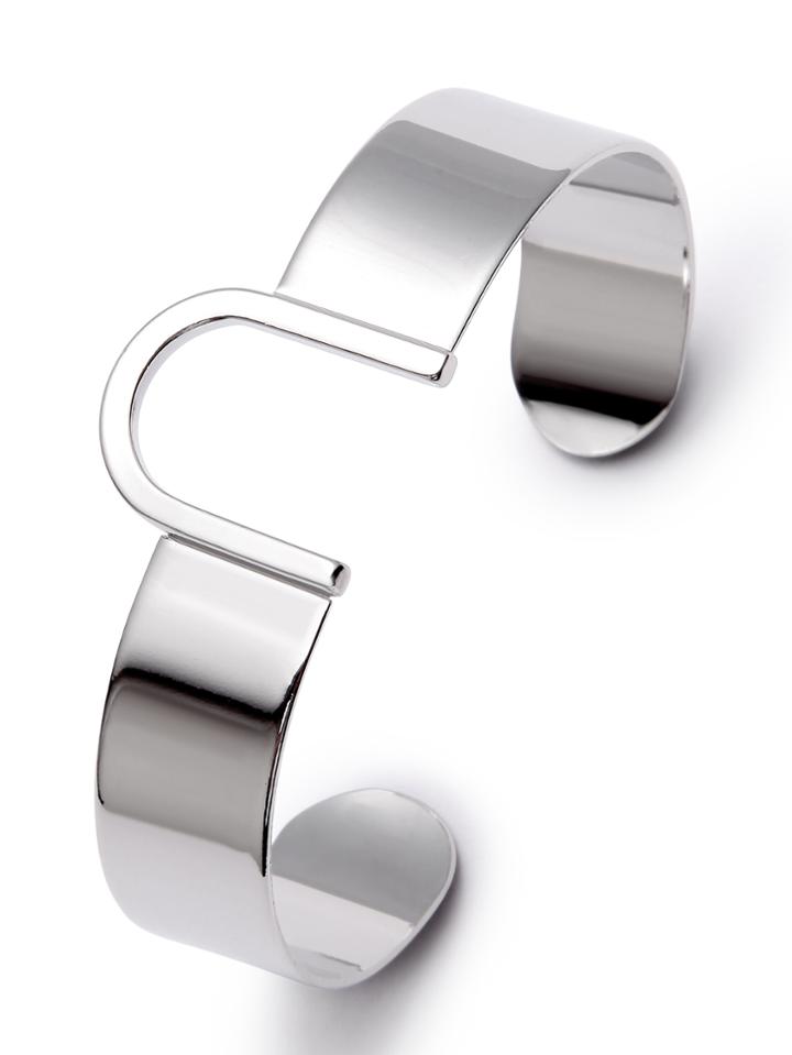 Shein Silver U Shaped Cuff Bracelet