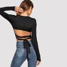Shein Belted Open Back Fitted Top