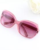 Shein Pink Lenses White Rim Sunglasses