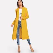 Shein Self Belted Waterfall Collar Coat