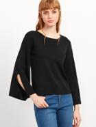 Shein Black Split Sleeve Knitwear