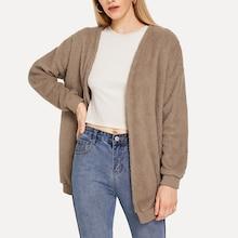 Shein Drop-shoulder Teddy Coat