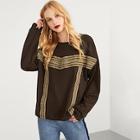 Shein Embroidered Tape Detail Pullover