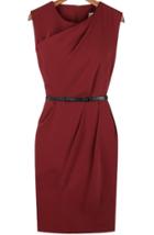 Shein Red Sleeveless Split With Zipper Asymmetrical Dress