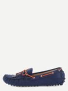 Shein Faux Suede Contrast Bow Tie Loafers - Dark Blue