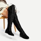 Shein Grommet Lace-up Thigh High Boots