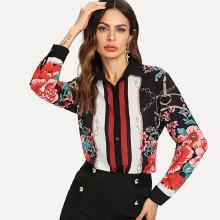 Shein Floral & Chain Print Shirt
