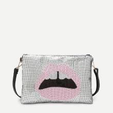 Shein Lips Pattern Pu Crossbody Bag