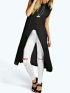 Shein Black Stand Collar Buttons Vest