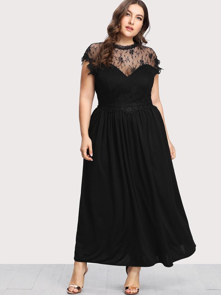 Shein Guipure Lace Panel Dress