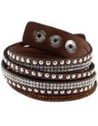 Shein Brown Diamond Multilayers Leather Bracelet