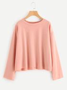 Shein Drop Shoulder Raw Hem Sweatshirt