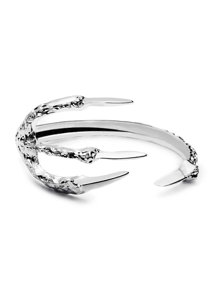 Shein Silver Half Round Talon Shaped Punk Bracelet