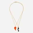 Shein Heart & Bottle Pendant Chain Necklace 2pcs