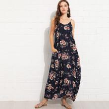 Shein Pocket Side Floral Cami Dress